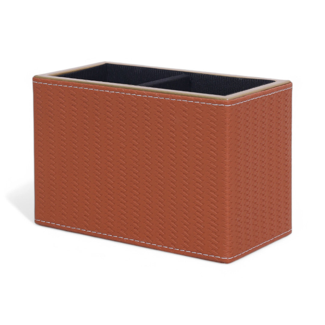 Leather Cutlery Stand With 2 Compartment