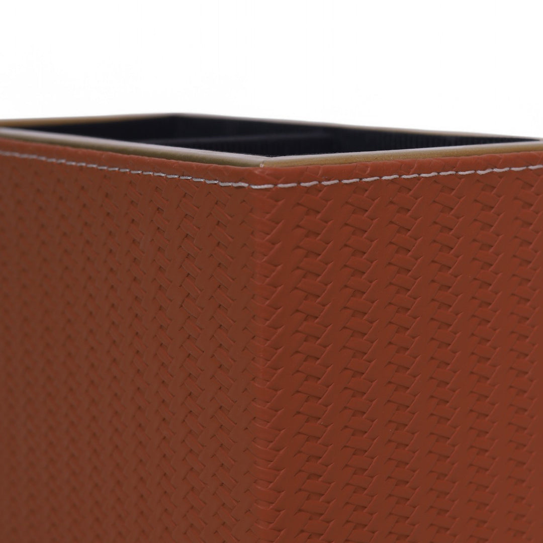 Leather Cutlery Stand With 2 Compartment