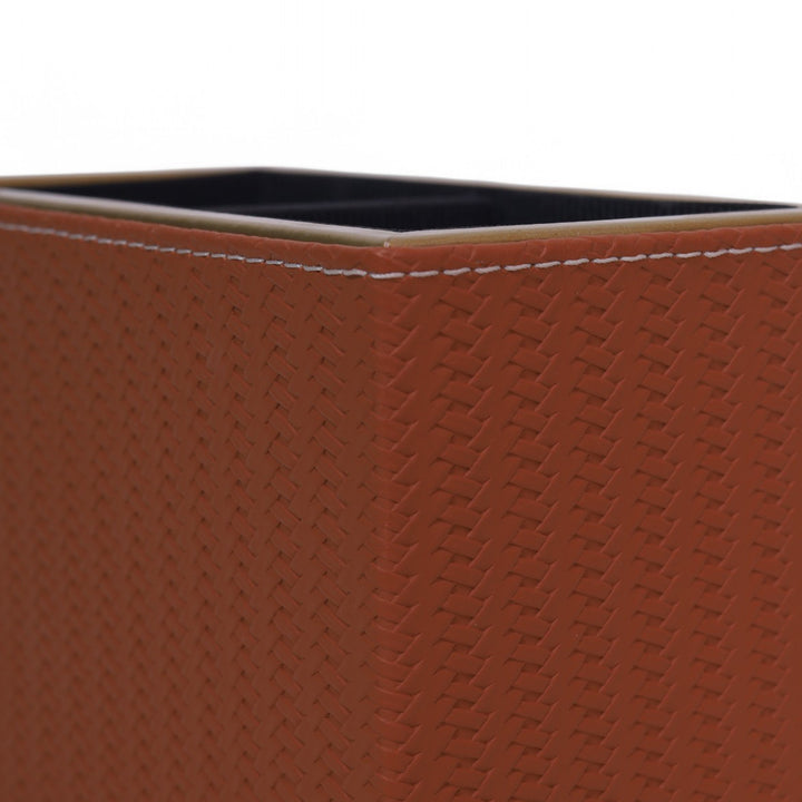Leather Cutlery Stand With 2 Compartment