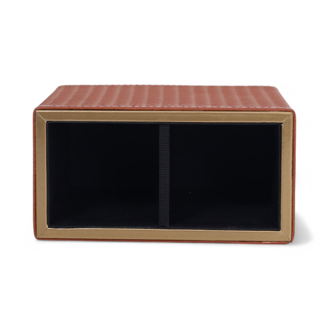 Leather Cutlery Stand With 2 Compartment