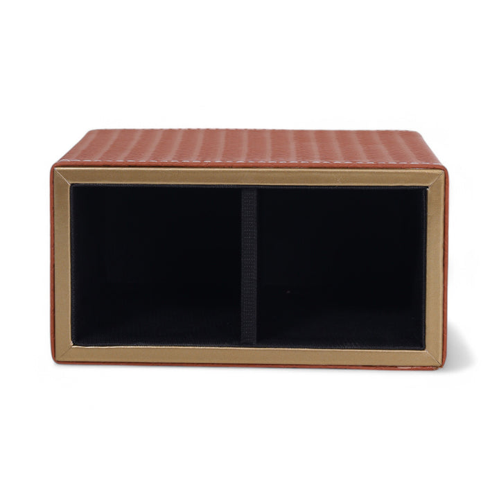 Leather Cutlery Stand With 2 Compartment