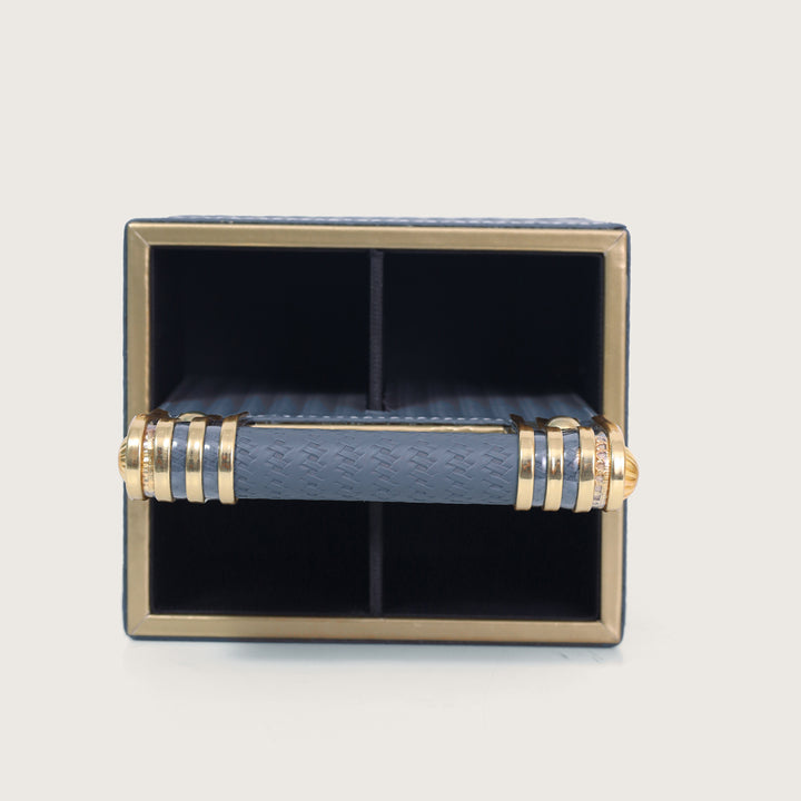 Leather Cutlery Stand With 4 Compartment
