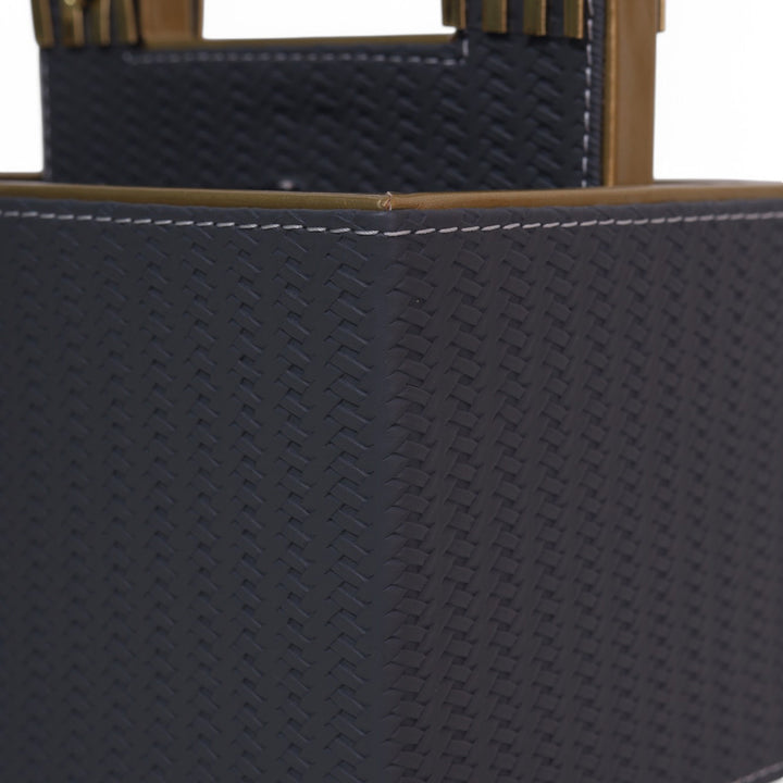 Leather Cutlery Stand With 4 Compartment