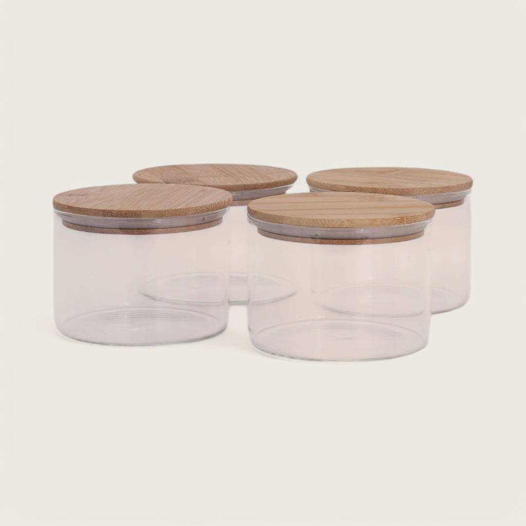 Jar 450ml with Bamboo Lid Set of 4