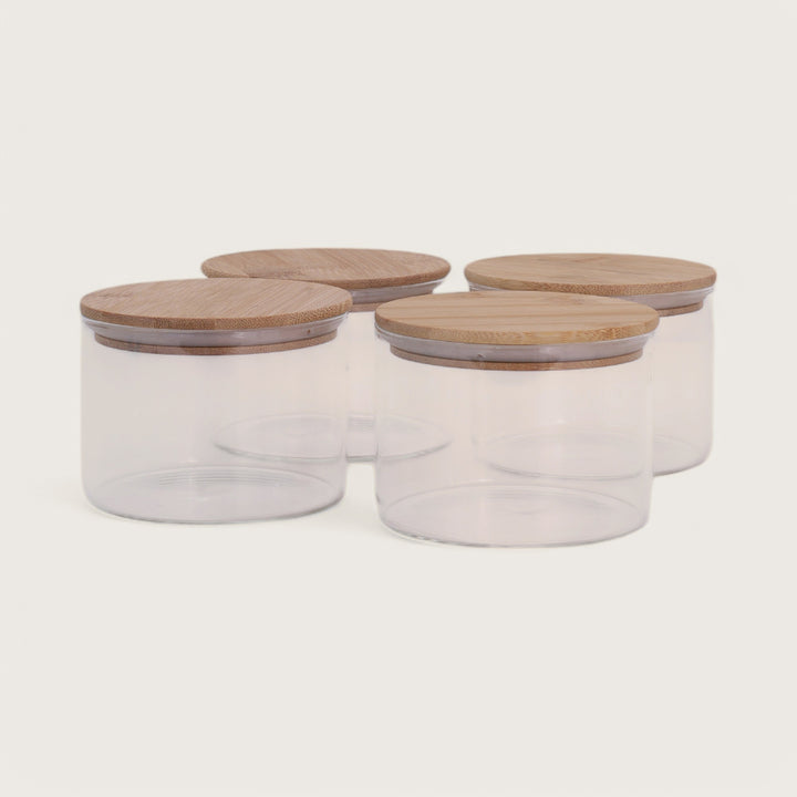 Jar 450ml with Bamboo Lid Set of 4
