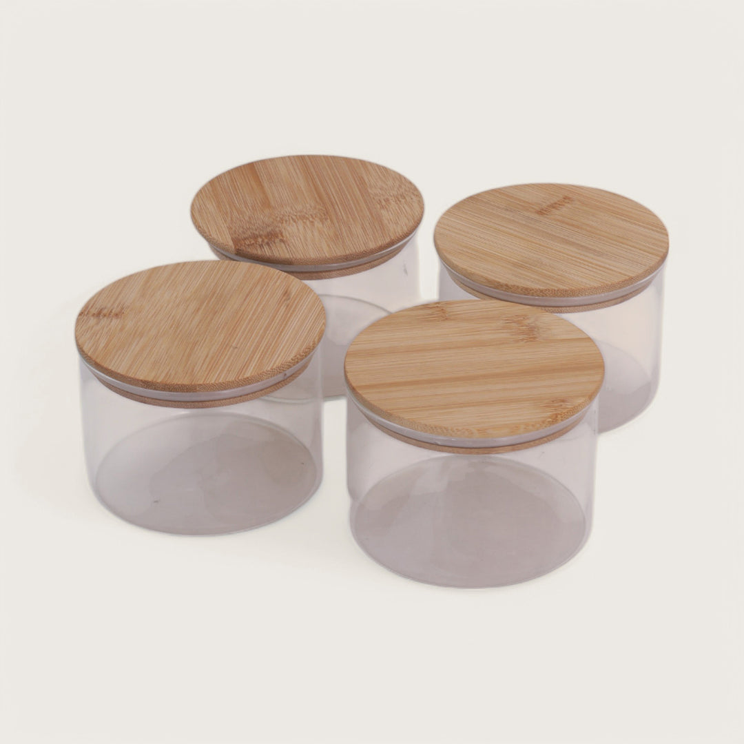 Jar 450ml with Bamboo Lid Set of 4