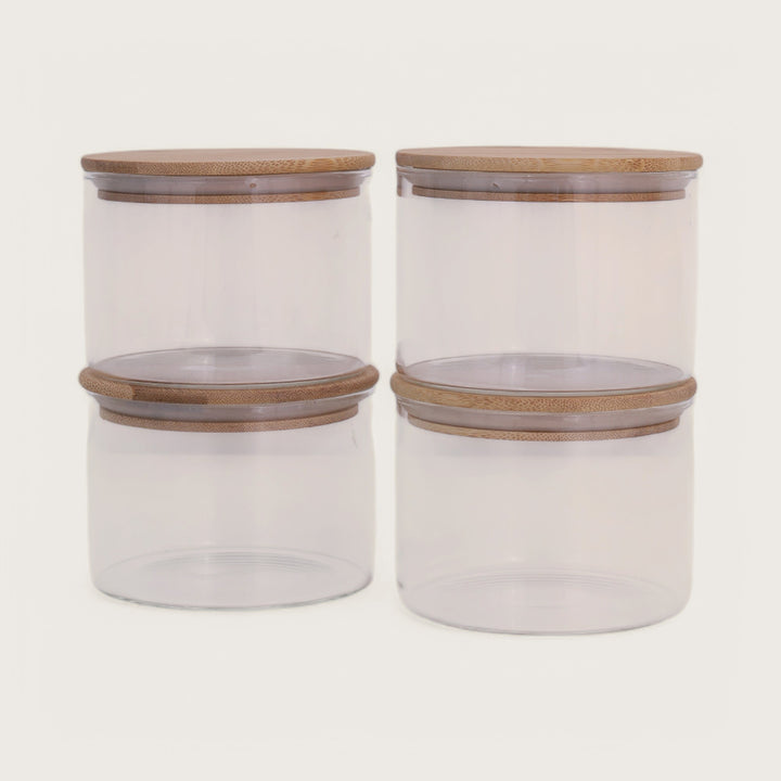 Jar 450ml with Bamboo Lid Set of 4