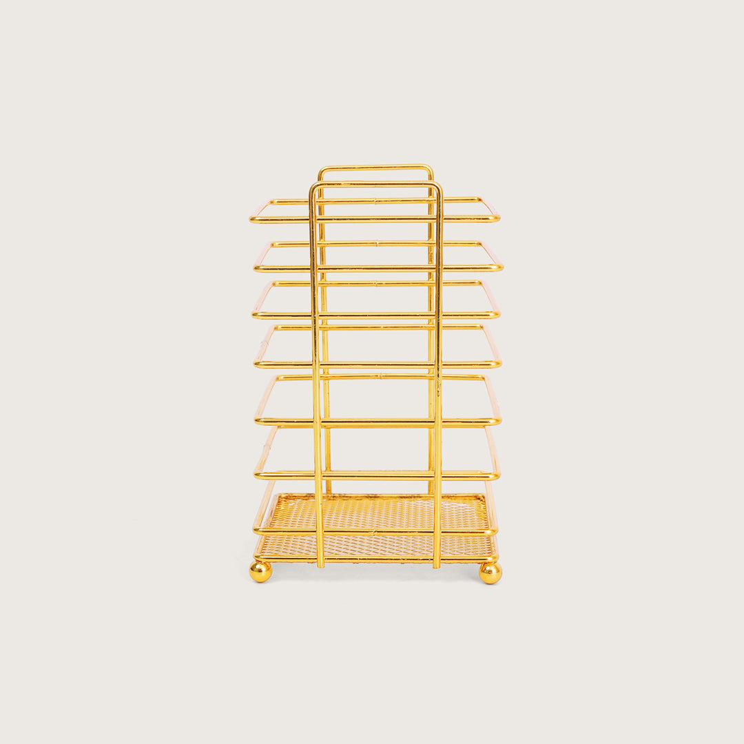 Wire Metal Cutlery Holder - Gold