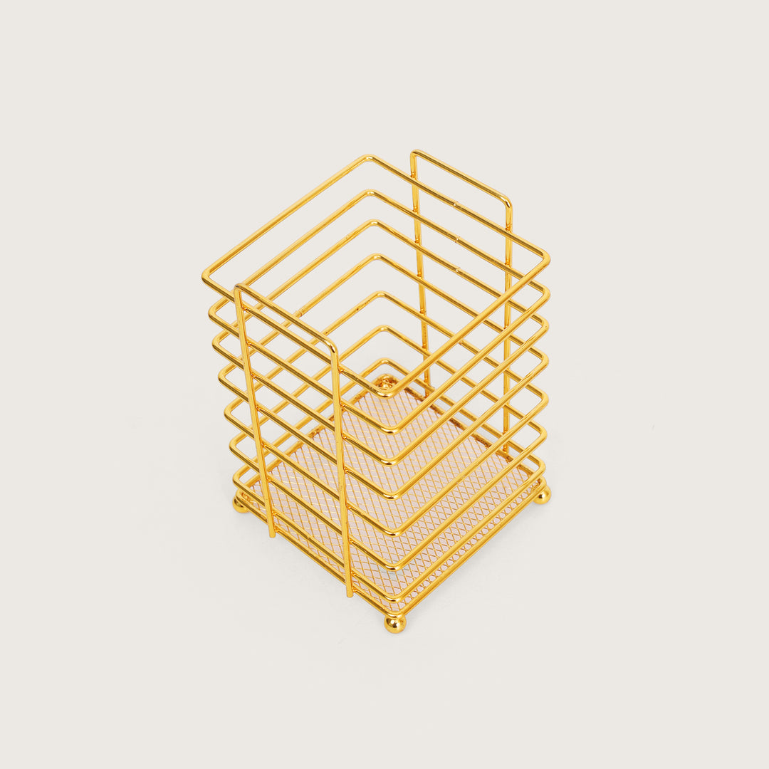 Wire Metal Cutlery Holder - Gold