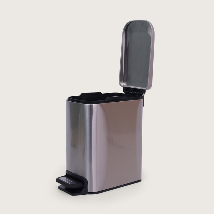 European Pedal SS Trash Can | Soft Close Dustbin | Silver