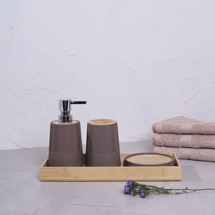 Portofino Bath Set of 4 Pcs - Brown