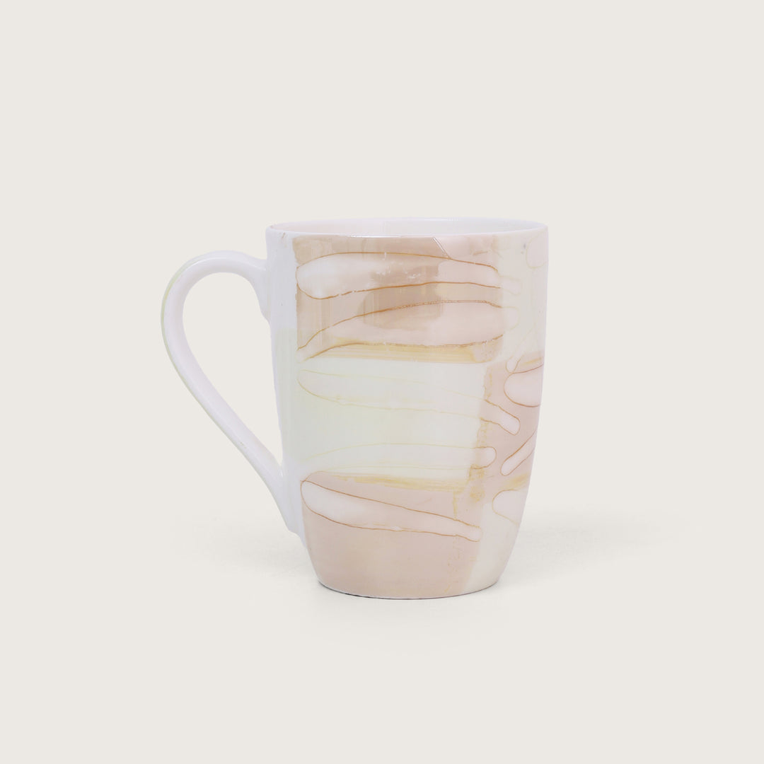 Abstract Texture Printed Ceramic Coffee Mugs Set of 4
