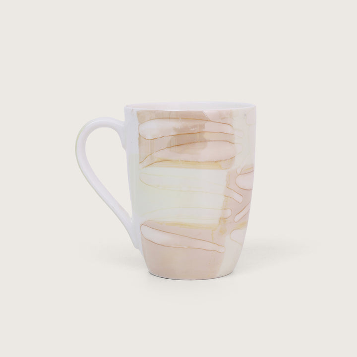 Abstract Texture Printed Ceramic Coffee Mugs Set of 4