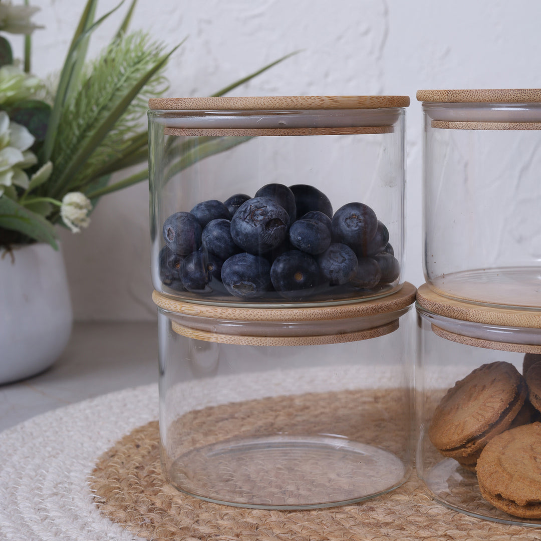 Jar 450ml with Bamboo Lid Set of 4