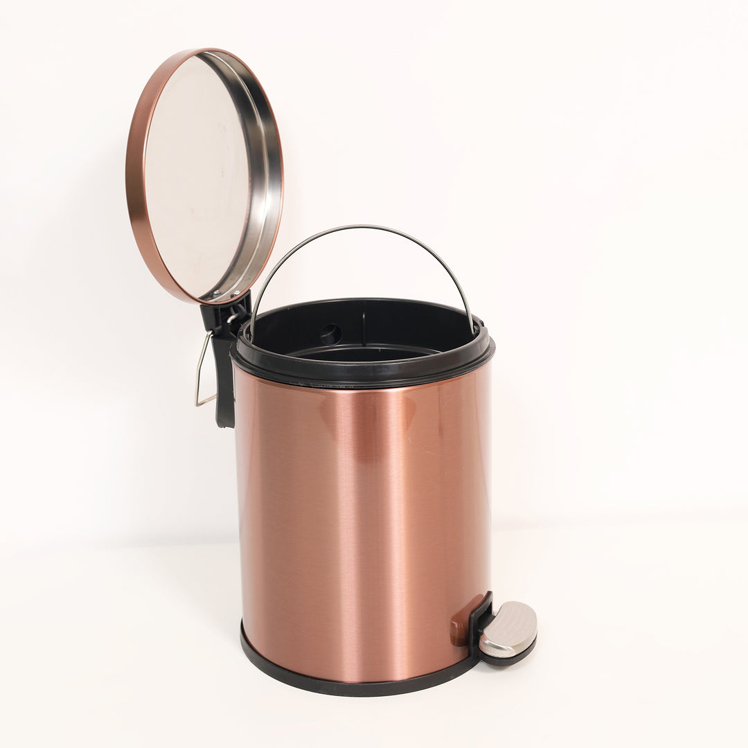 European Pedal Ss Trash Can | Soft Close Dustbin | Rose Gold