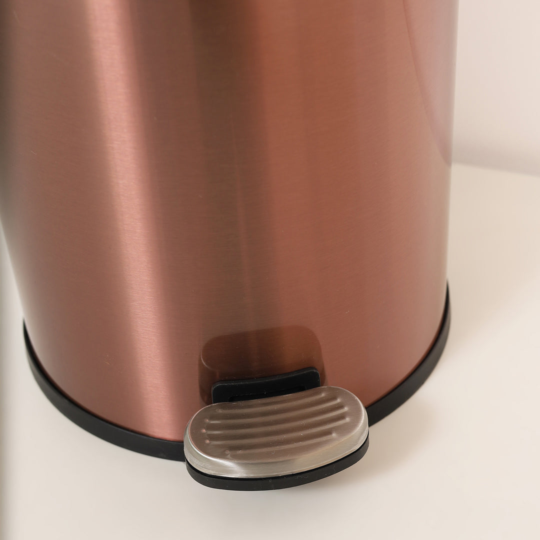 European Pedal Ss Trash Can | Soft Close Dustbin | Rose Gold