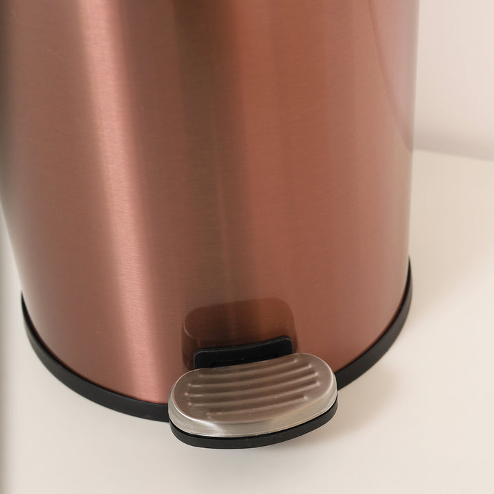 European Pedal Ss Trash Can | Soft Close Dustbin | Rose Gold