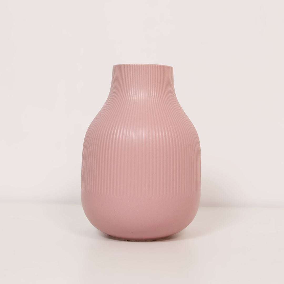 Stylish Ceramic Line Vase Pink
