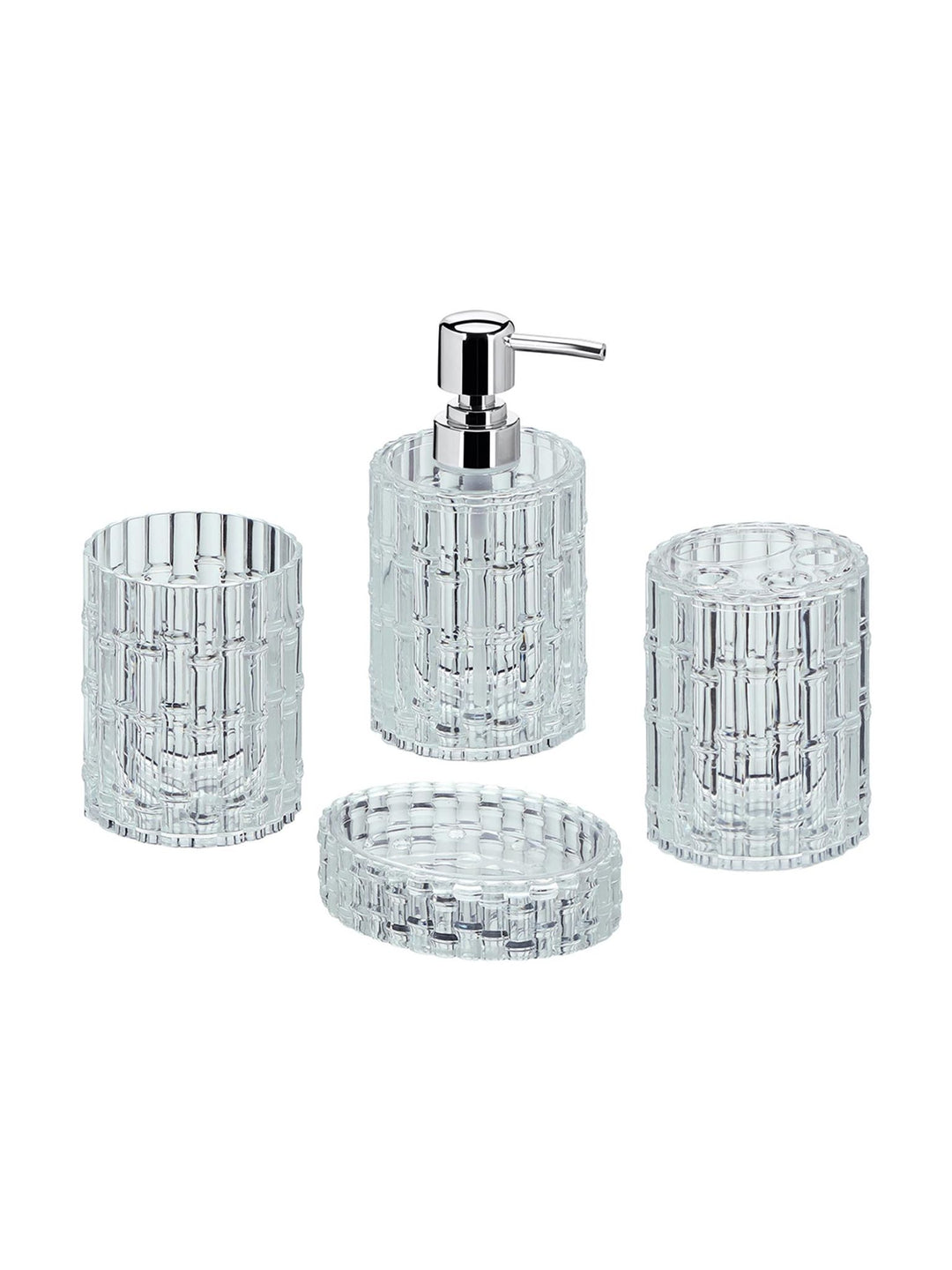 Crystal Bathroom Set of 4 - Clear
